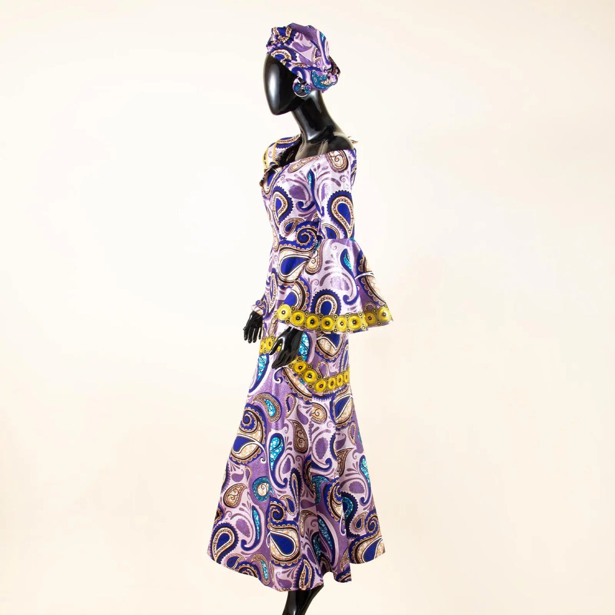 Luxury African Ankara Print Dress – Elegant Slim Fit Gown for Women’s Birthday, Wedding, and Party Events