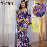 Luxury African Ankara Print Dress – Elegant Slim Fit Gown for Women’s Birthday, Wedding, and Party Events