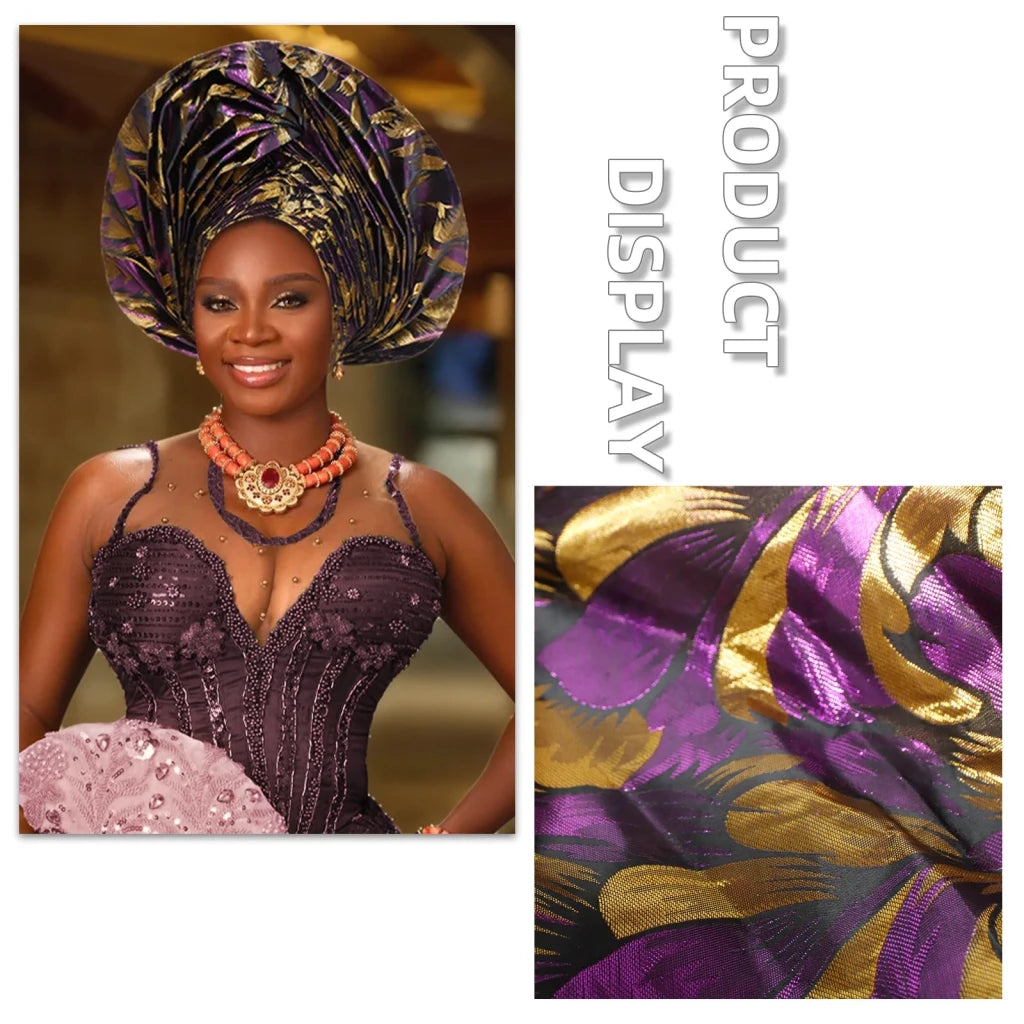 Luxury African Auto Gele Headwrap – High - Quality Wedding & Party Turban for Women - Free Delivery Worldwide only at Flexi Africa