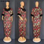 Buy Luxury African Long Gown – Sequin Embellished Caftan Dress with Floral Print and Slit for only $61.49 at Flexi Africa!