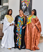 Luxury Bazin Riche Embroidered African Dress for Women – Plus Size Party & Church Outfit - Free Delivery Worldwide only at Flexi Africa