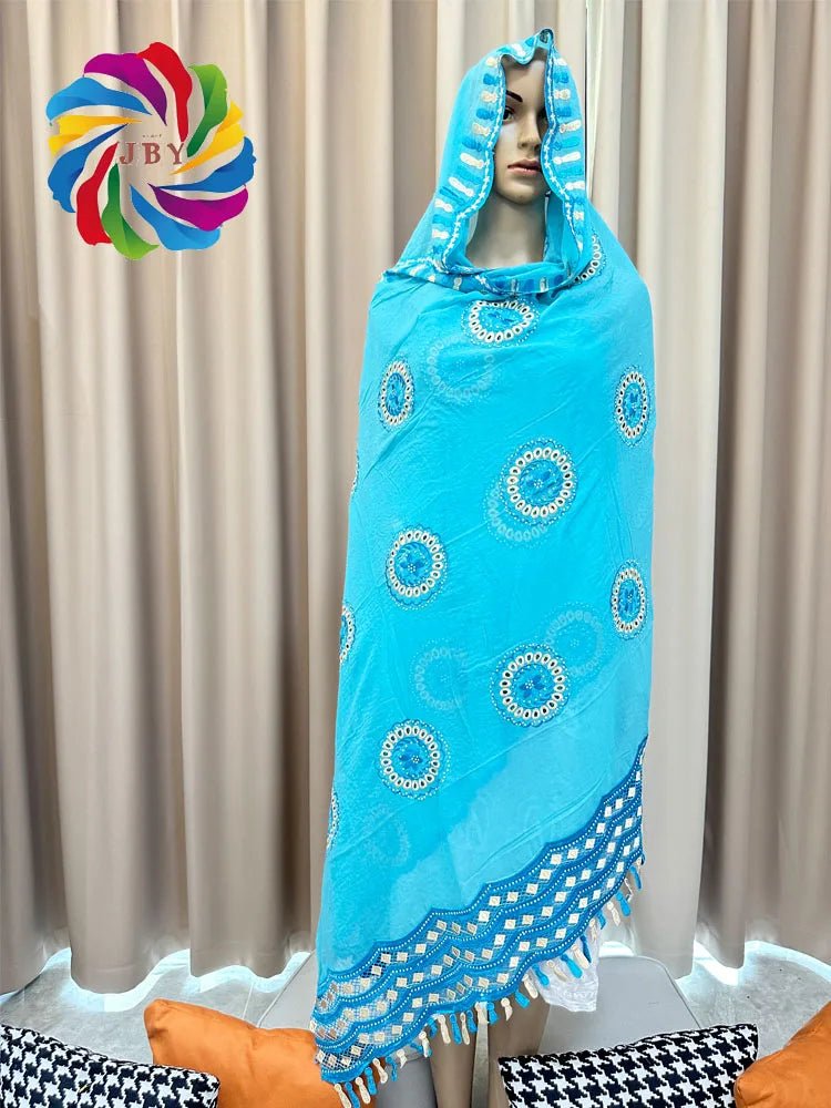 Luxury Cotton African Scarf – Muslim Women’s Hijab Shawl - Free Delivery Worldwide only at Flexi Africa