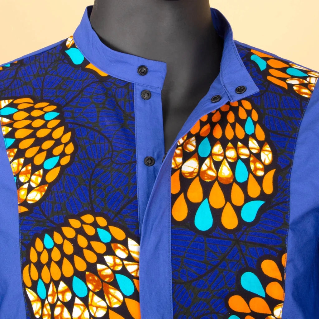 Buy Matching Bazin African Couple Attire – Women’s Mermaid Dress & Men’s Shirt Pant Set for only $67.83 at Flexi Africa!