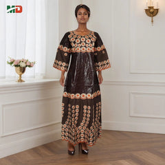 MD African Dresses Women's Clothing Traditional Embroidery Bazin Riche Dashiki Dress Long Dresses 2025 South Africa Lady Clothes - Free Delivery Worldwide only at Flexi Africa
