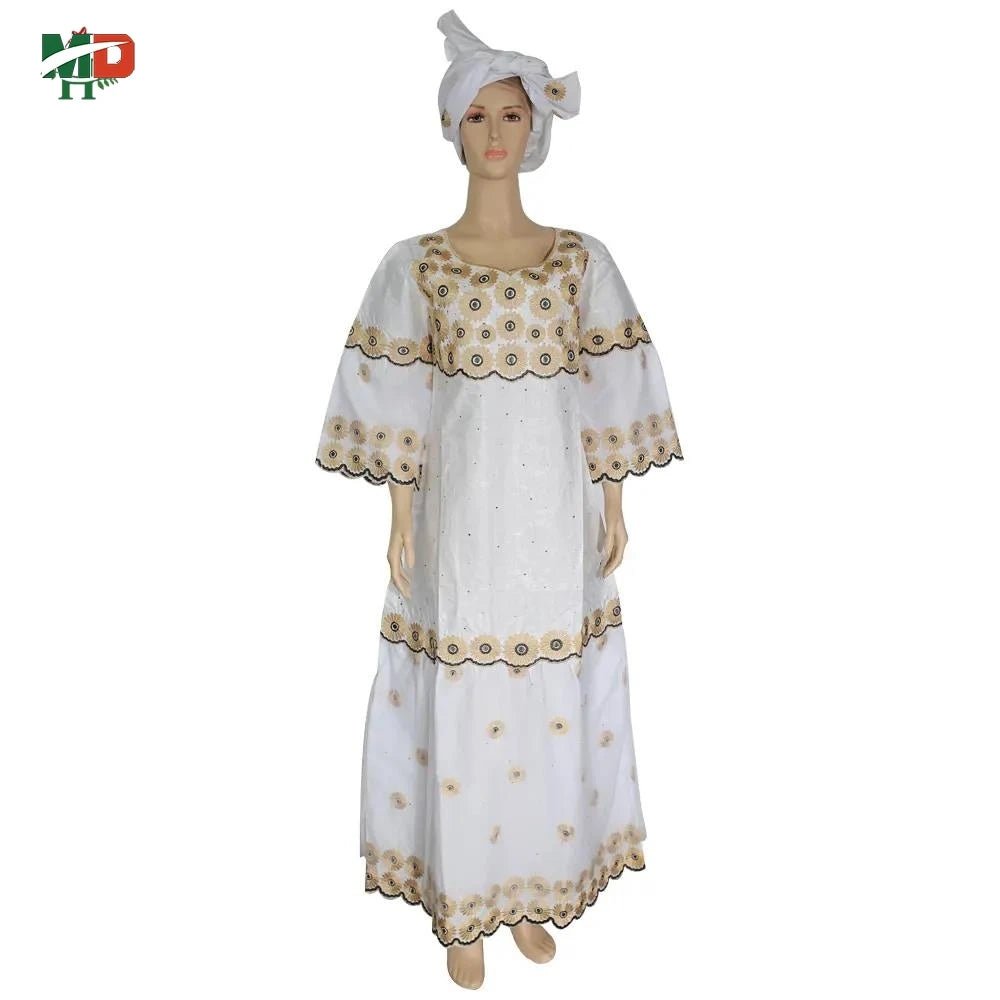 MD African Dresses Women's Clothing Traditional Embroidery Bazin Riche Dashiki Dress Long Dresses 2025 South Africa Lady Clothes - Free Delivery Worldwide only at Flexi Africa