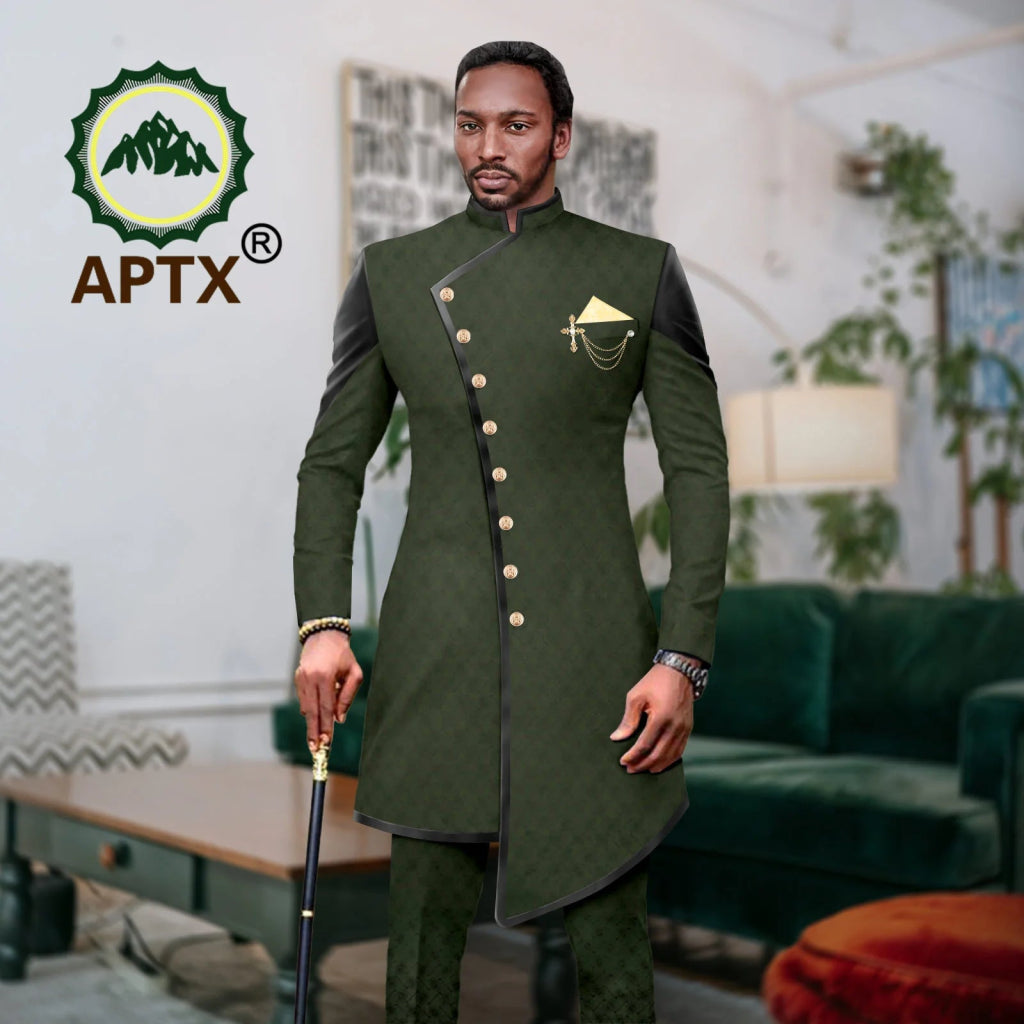 Men’s African Bazin Riche Suit | Wedding, Business & Party Formal Attire - Free Delivery Worldwide only at Flexi Africa