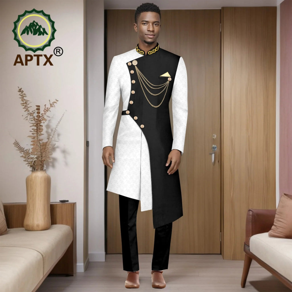 Men’s African Dashiki Suit Set – Modern Two - Piece Top & Pants Outfit - Free Delivery Worldwide only at Flexi Africa