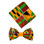 Men’s African Print Cotton Bow Tie and Kerchief – Bohemian Style Gift Set - Free Delivery Worldwide only at Flexi Africa
