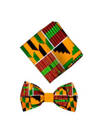 Men’s African Print Cotton Bow Tie and Kerchief – Bohemian Style Gift Set - Free Delivery Worldwide only at Flexi Africa