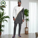 Muslim Mens Robe African Clothing For man 2 - piece Sets Suit jubba abaya Long Sleeve Coat and Pants Wedding Islamic Robes 2516039 - Free Delivery Worldwide only at Flexi Africa