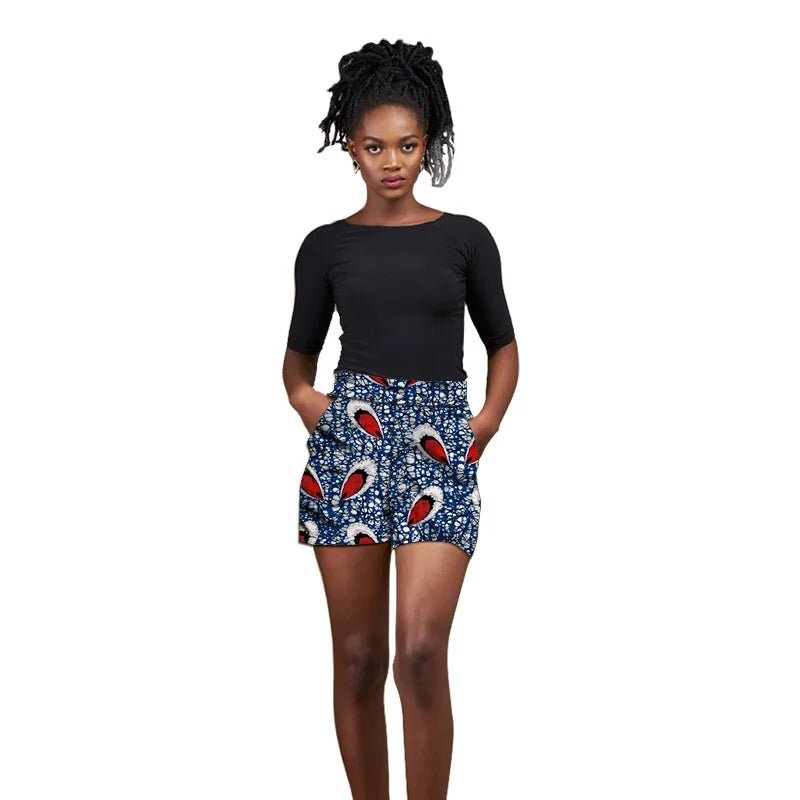 Nigerian Pattern Print Women's Hot Shorts: Stylish African Fashion Breeches - Flexi Africa Free Delivery www.flexiafrica.com