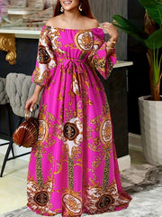 Get your hands on this elegant Bohemian off-shoulder floral maxi dress for only $19.92! Perfect for parties & casual outings