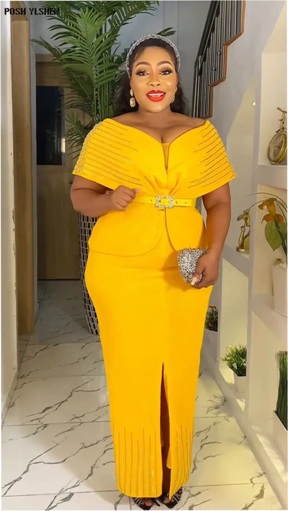 Plus Size African Dress for Women Dashiki Print Elegant Maxi Long Party Gown - Free Delivery Worldwide only at Flexi Africa