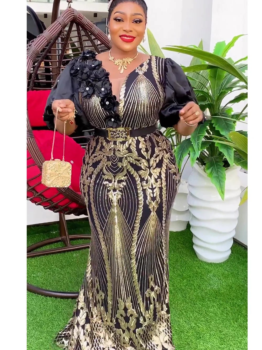 Plus Size African Party Dresses for Women Dashiki Sequin Wedding Evening Gown Sexy Bodycon Maxi Long Dress Africa Clothes