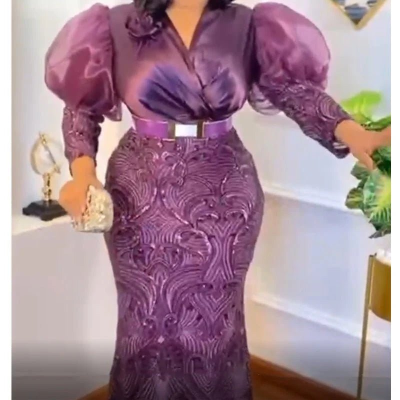 Plus Size African Party Long Dresses for Women, New Robe Africa Clothing Outfits - Free Delivery Worldwide only at Flexi Africa