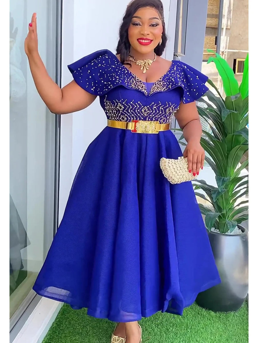 Plus Size African Wedding Party Dresses for Women 2024 New Dashiki Ankara Evening Gown Elegant Turkey Outfit Robe Africa Clothes - Free Delivery Worldwide only at Flexi Africa