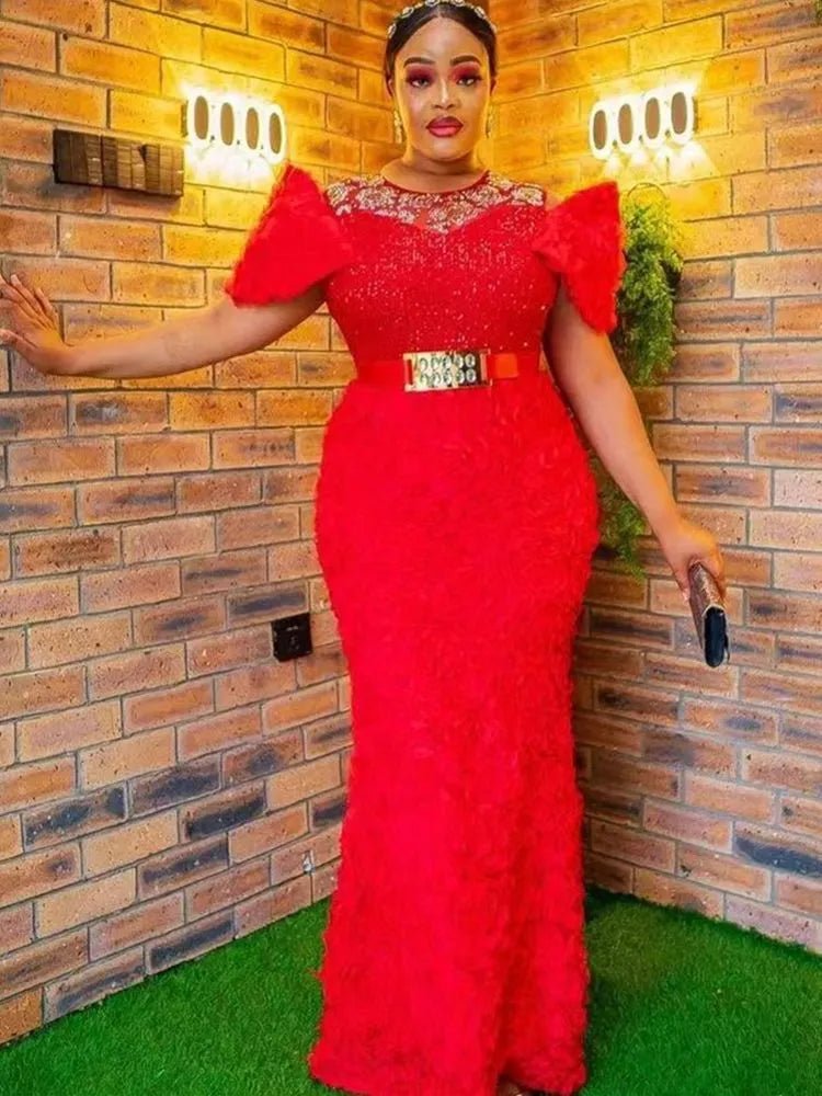 Plus Size Evening Dresses Women African Luxury Gown Elegant Wedding Party Long Dress - Flexi Africa - Flexi Africa offers Free Delivery Worldwide - Vibrant African traditional clothing showcasing bold prints and intricate designs