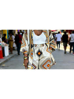 Plus Size Women’s Printed Suit Set (XL–8XL) – Casual Long Sleeve 2PC Outfit - Free Delivery Worldwide only at Flexi Africa