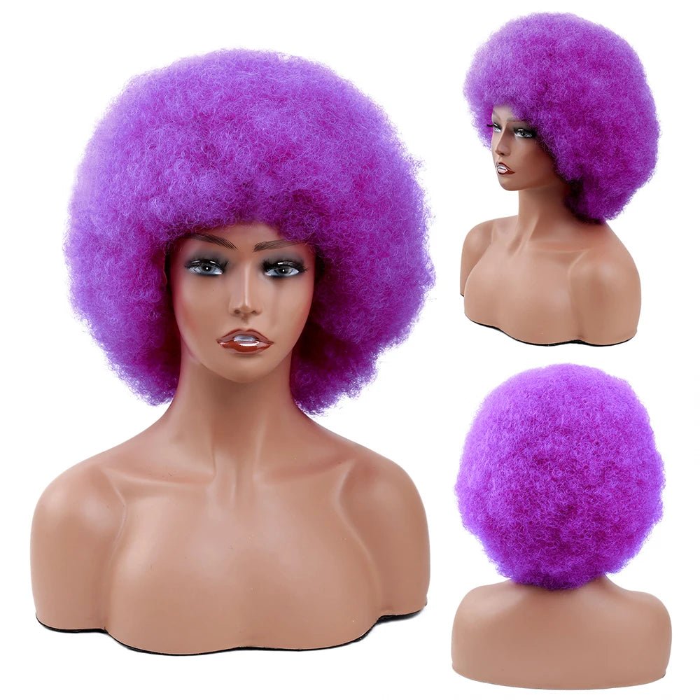 Short Afro Wigs Black Hair for Women Short Kinky Curly Wigs With Bangs - Free Delivery Worldwide only at Flexi Africa