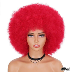 Short Fluffy Afro Kinky Curly Wig with Bangs: Synthetic Ombre Glueless Wig - Flexi Africa - Free Delivery www.flexiafrica.com