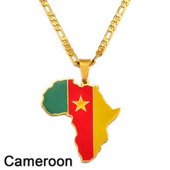 Showcase Your African Roots with Our Hip - hop Africa Map Pendant Necklace - Free Delivery Worldwide only at Flexi Africa