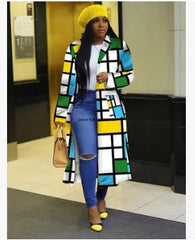 Spring and Autumn African Women's Long Sleeve Polyester Shirt Dress: Vibrant African Prints and Style - Flexi Africa - Flexi Africa offers Free Delivery Worldwide - Vibrant African traditional clothing showcasing bold prints and intricate designs