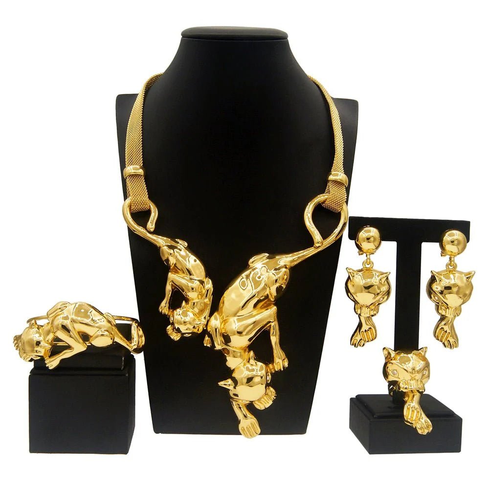 Striking African Inspired Leopard Jewelry Set: Bold Accessories for the Modern Fashionista - Free Delivery Worldwide only at Flexi Africa