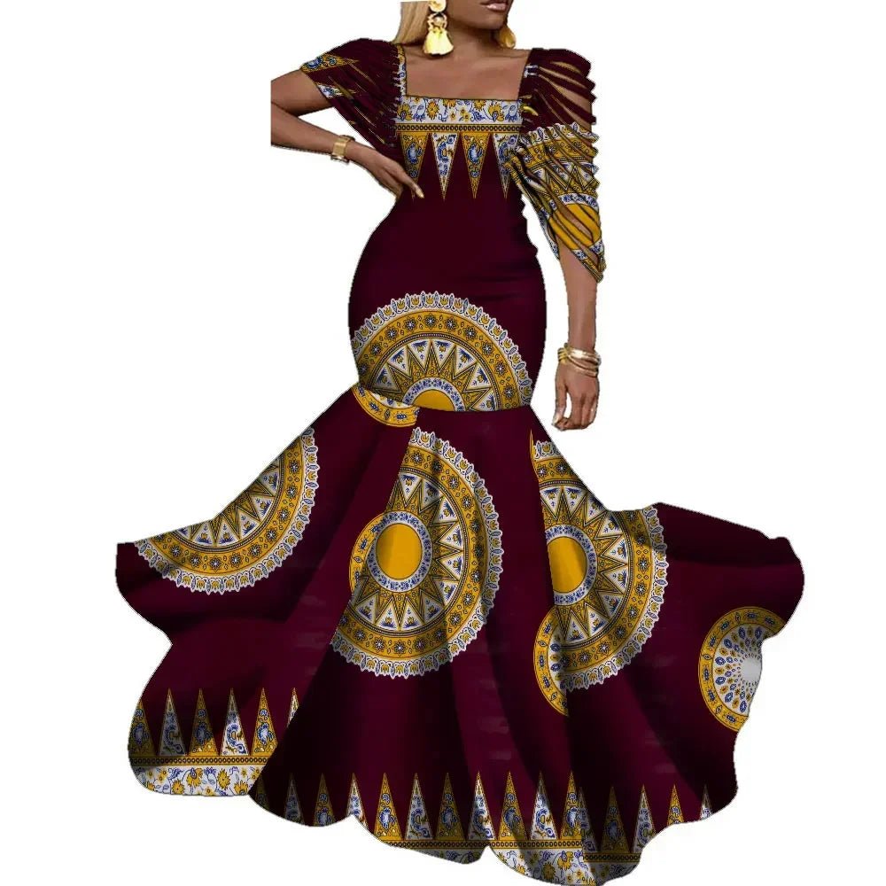 Stunning African Wax Print Dresses: Elevate Your Wedding Party Look with Elegant - Flexi Africa - Free Delivery Worldwide