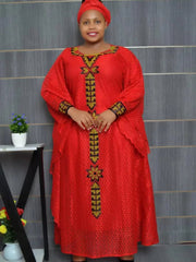 Stunning Muslim Fashion: Traditional African Lace Dashikis with Headtie - Flexi Africa - www.flexiafrica.com - FREE POST