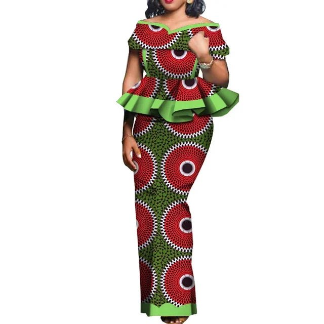 Traditional African 2PC Outfit – Dashiki Top and Skirt Set for Women - Free Delivery Worldwide only at Flexi Africa