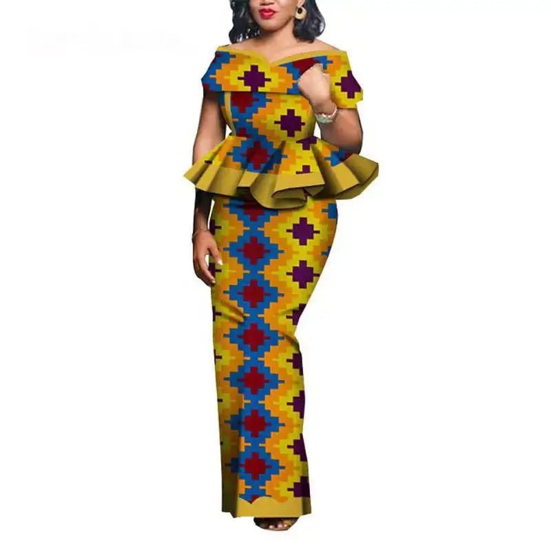 Traditional African 2PC Outfit – Dashiki Top and Skirt Set for Women - Free Delivery Worldwide only at Flexi Africa