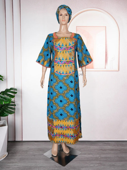 Traditional African Embroidered Dresses for Women: Perfect for Weddings and Special Occasions - Free Delivery Worldwide only at Flexi Africa