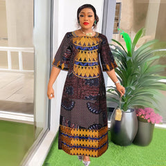 Traditional African Embroidered Dresses for Women: Perfect for Weddings and Special Occasions - Free Delivery Worldwide only at Flexi Africa