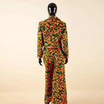 Buy Women’s African Ankara 2PC Outfit – Long Sleeve Top, High-Waist Pants & Earrings for only $104.94 at Flexi Africa!