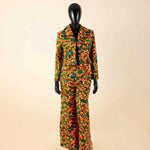Buy Women’s African Ankara 2PC Outfit – Long Sleeve Top, High-Waist Pants & Earrings for only $104.94 at Flexi Africa!