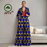Buy Women’s African Ankara 2PC Outfit – Long Sleeve Top, High-Waist Pants & Earrings for only $104.94 at Flexi Africa!