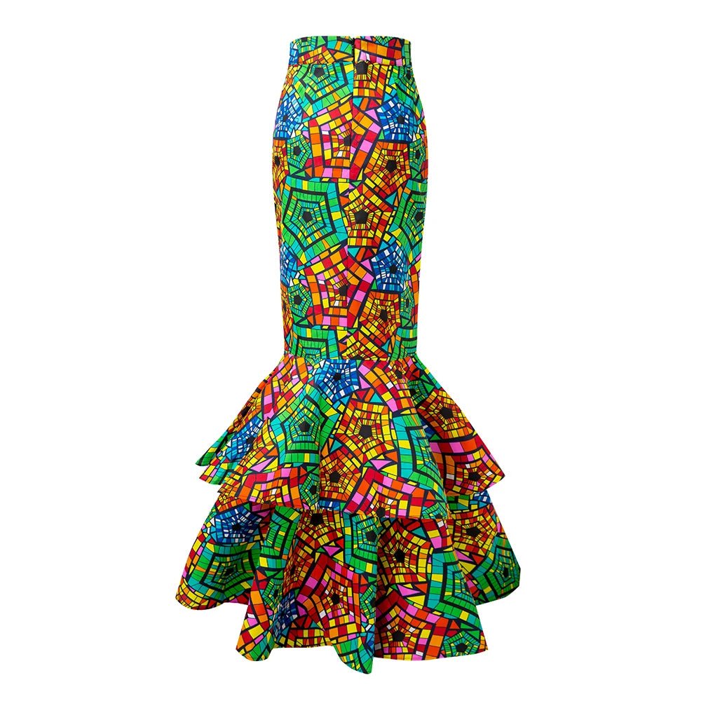 Women’s African Ankara Long Skirt Dress – Stylish Elegant Party & Wedding Attire - Free Delivery Worldwide only at Flexi Africa