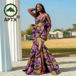 Women’s African Ankara Strapless Dress – Elegant High - Waist Slit Dashiki Party Gown - Free Delivery Worldwide only at Flexi Africa