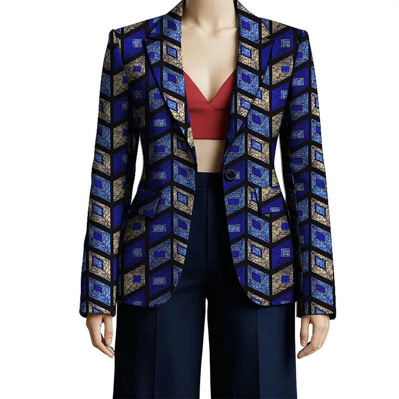Women’s African Couture Blazer Jacket – Ankara Print Colorful Short Coat for Wedding & Party - Free Delivery Worldwide only at Flexi Africa
