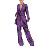 Women’s African Fashion Outfit – Ankara Trench Coat and Long Pants Set - Free Delivery Worldwide only at Flexi Africa