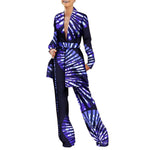 Women’s African Fashion Outfit – Ankara Trench Coat and Long Pants Set - Free Delivery Worldwide only at Flexi Africa