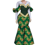 Women’s African Plus Size Evening Dress – Luxury Ankara Lace Mermaid Gown for Wedding & Party - Free Delivery Worldwide only at Flexi Africa