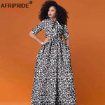Women’s African Print Maxi Dress – Traditional High Waist Ankara Half Sleeve Attire - Free Delivery Worldwide only at Flexi Africa