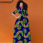 Women’s African Print Maxi Dress – Traditional High Waist Ankara Half Sleeve Attire - Free Delivery Worldwide only at Flexi Africa
