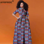 Women’s African Print Maxi Dress – Traditional High Waist Ankara Half Sleeve Attire - Free Delivery Worldwide only at Flexi Africa