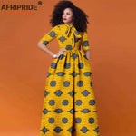 Women’s African Print Maxi Dress – Traditional High Waist Ankara Half Sleeve Attire - Free Delivery Worldwide only at Flexi Africa