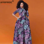 Women’s African Print Maxi Dress – Traditional High Waist Ankara Half Sleeve Attire - Free Delivery Worldwide only at Flexi Africa