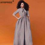 Women’s African Print Maxi Dress – Traditional High Waist Ankara Half Sleeve Attire - Free Delivery Worldwide only at Flexi Africa