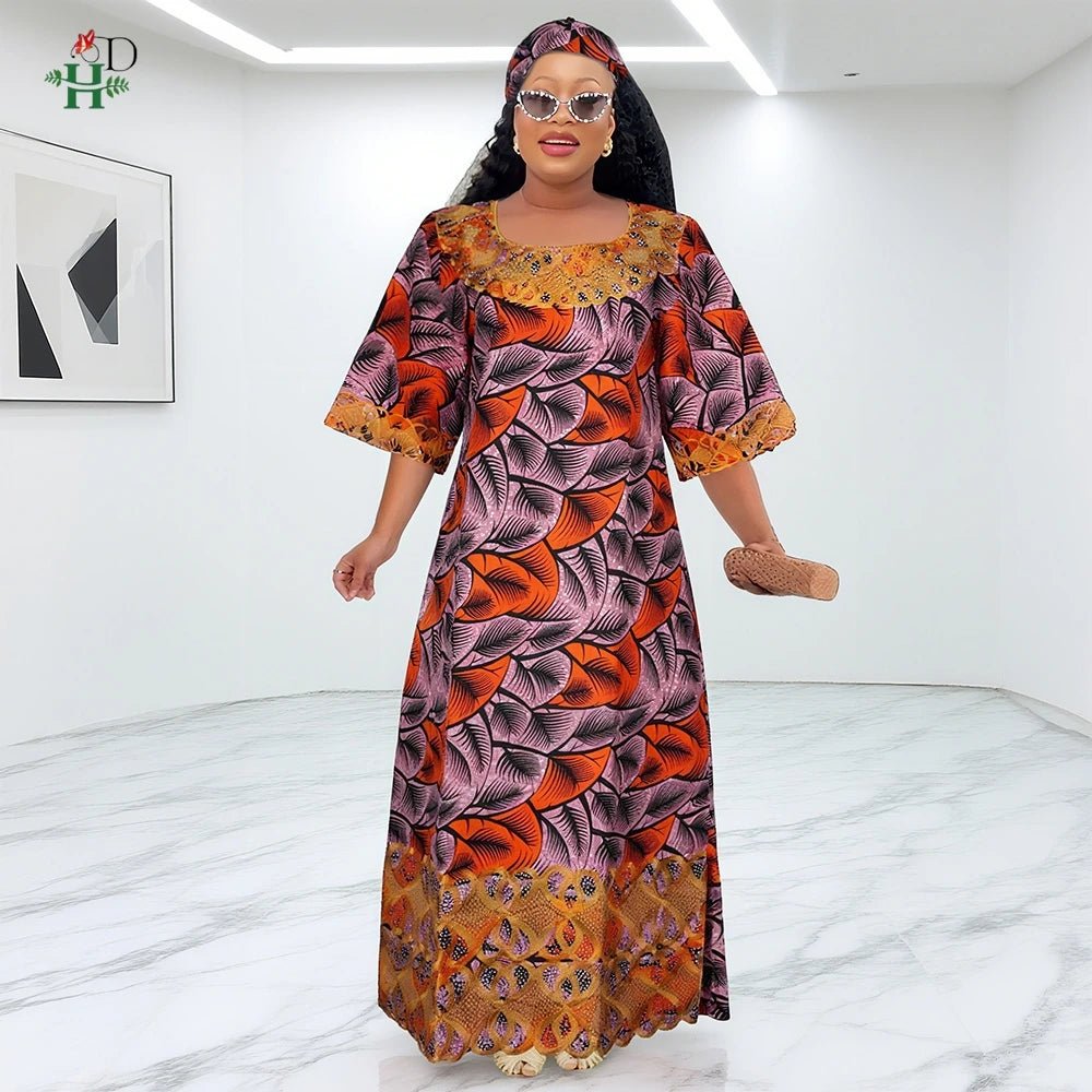 Women’s African Traditional Dress – Embroidered Boubou Kaftan Abaya - Free Delivery Worldwide only at Flexi Africa