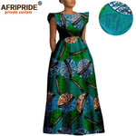 Women’s Ankara Dashiki Print Floor - Length A - Line Dress - Free Delivery Worldwide only at Flexi Africa